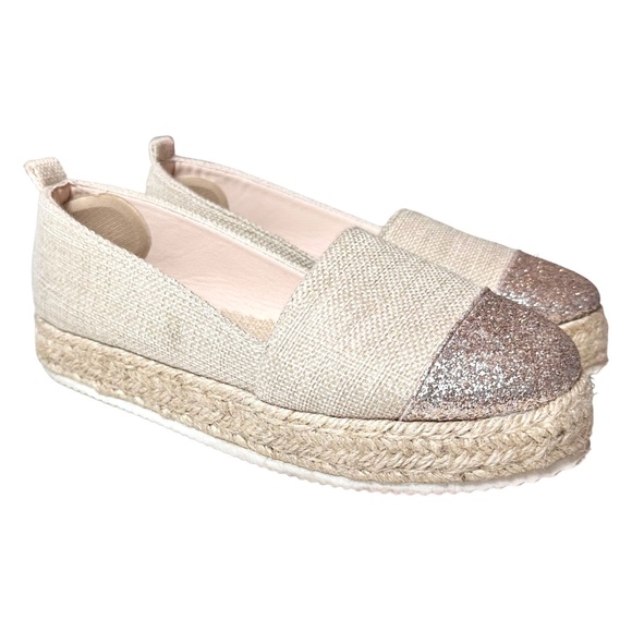 | Women's | Glitter Minimalist Slip-On Linen Espadrille Flats - 8.5 - Picture 3 of 8